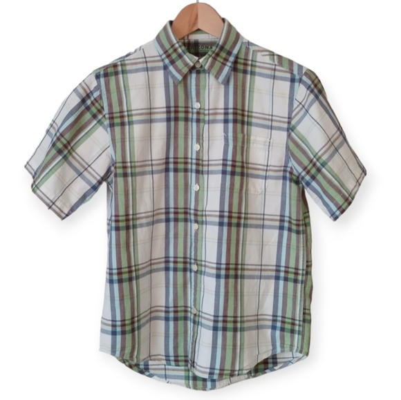 Arizona Jean Company Other - Arizona  Green Plaid Short Sleeve Button-Down Shirt. Size L/G (14-16) Youth.
